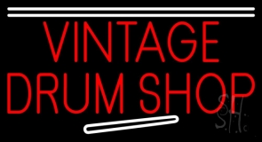 Vintage Drum Shop Neon Sign