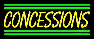 Yellow Concessions Green Line Neon Sign