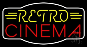 Yellow Retro Red Cinema Neon Sign