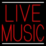 Block Red Live Music Neon Sign