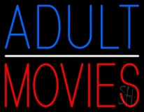 Blue Adult Red Movies Neon Sign