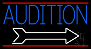 Blue Audition Neon Sign