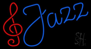 Blue Jazz With Note 1 Neon Sign