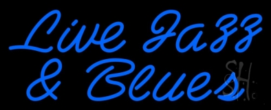 Blue Live Jazz And Blues Cursive Neon Sign
