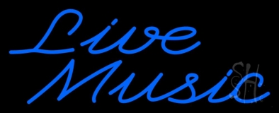 Blue Live Music Cursive 1 Neon Sign