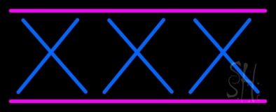 Blue Xxx Pink Lines Neon Sign