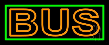 Double Stroke Orange Bus Neon Sign