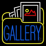 Gallery Icon With Blue Gallery Neon Sign