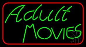 Green Adult Movies Neon Sign