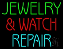 Jewelry And Watch Repair Block Neon Sign