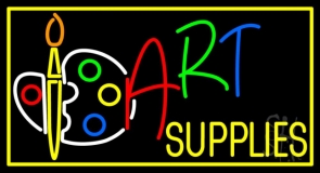 Muti Color Art Supplies With Palate Neon Sign