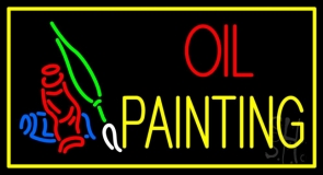 Oil Painting With Logo With Border Neon Sign