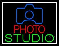 Photo Studio With Camera Logo Neon Sign