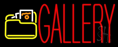 Red Gallery With Logo Neon Sign