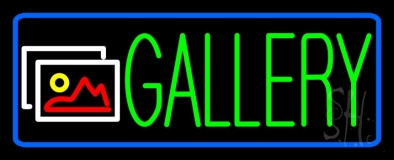 Red Gallery With Logo With Border Neon Sign