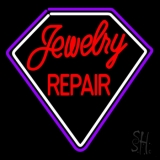 Red Jewelry Repair Diamond Border Neon Sign
