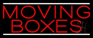 Red Moving Boxes Neon Sign