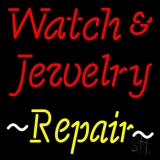 Red Watch And Jewelry Yellow Repair Neon Sign