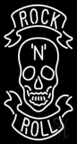 Rock N Roll White Skull 1 Neon Sign