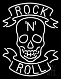 Rock N Roll White Skull Neon Sign