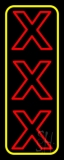 Vertical Xxx With Yellow Border Neon Sign
