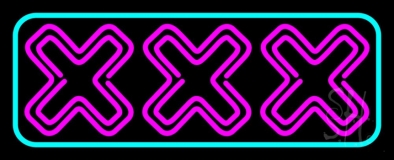Xxx Turquoise Border Neon Sign
