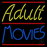 Yellow Adult Blue Movies Neon Sign