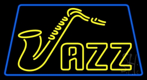 Yellow Jazz With Saxophone 1 Neon Sign