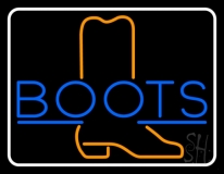 Blue Boots With Border Neon Sign