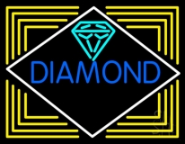 Blue Diamond Block Neon Sign