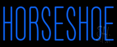Blue Horseshoe Neon Sign