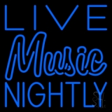 Blue Live Music Nightly Neon Sign