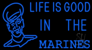 Blue Marine With Logo Neon Sign