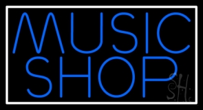 Blue Music Shop Block Neon Sign