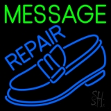 Custom Blue Shoe Repair Block Neon Sign