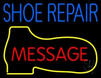 Custom Blue Shoe Repair Boot Neon Sign