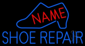 Custom Blue Shoe Repair Neon Sign