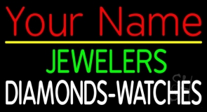 Custom Green Jewelers White Diamond Watches Neon Sign