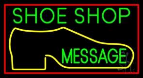 Custom Green Shoe Shop With Border Neon Sign