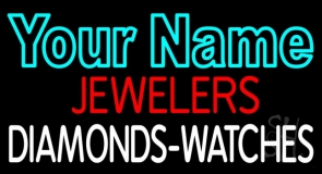 Custom Red Jewelers White Diamond Watches Neon Sign