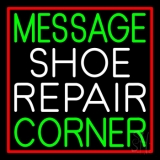 Custom Shoe Repair Corner With Border Neon Sign