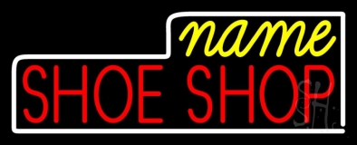 Custom Shoe Shop With Border Neon Sign