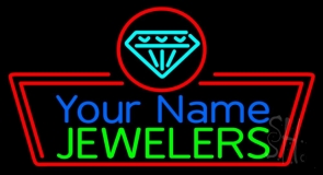 Custom Turquoise Diamond Logo Jewelers Neon Sign