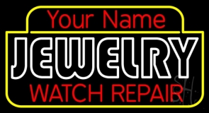 Custom White Jewelry Watch Repair Neon Sign