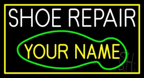 Custom White Shoe Repair With Logo Neon Sign