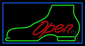 Green Boots Logo Open Neon Sign