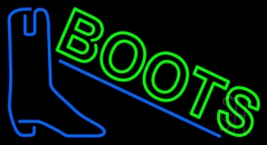 Green Boots With Logo Neon Sign