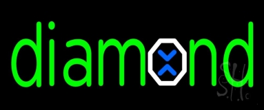 Green Diamond Logo Neon Sign