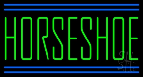 Green Horseshoe Block Neon Sign
