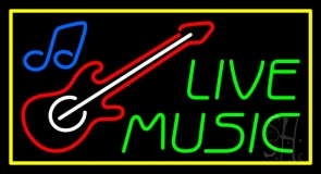 Green Live Music Neon Sign